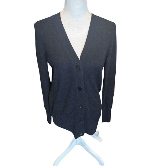 C by Bloomingdales 100% Cashmere Cardigan Grandpa Sweater Soft Button Down Sz S - Picture 1 of 4